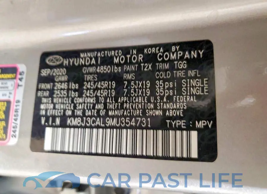 KM8J3CAL9MU354731# 13