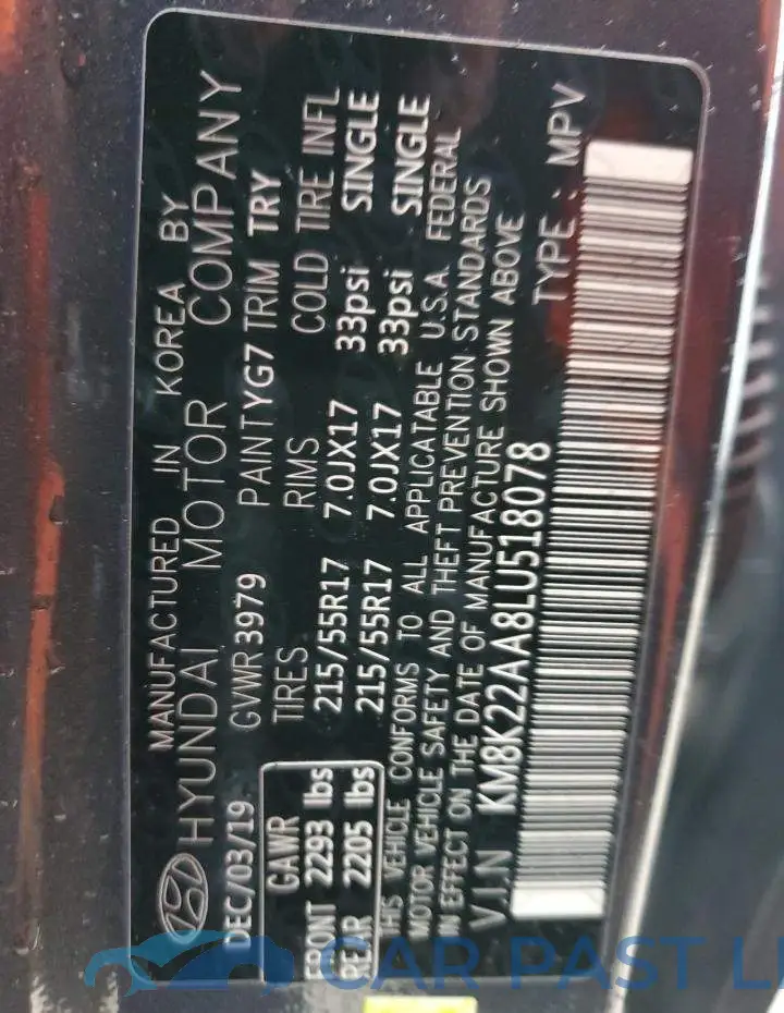 KM8K22AA8LU518078# 14