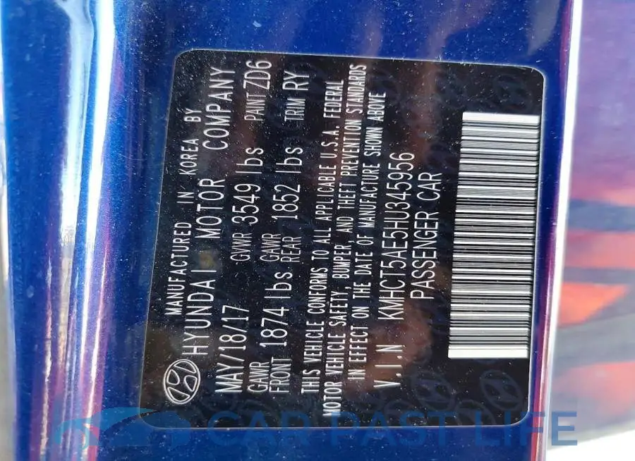 KMHCT5AE5HU345956# 12