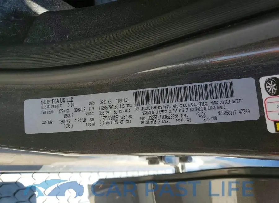 1C6SRFLT1KN528800# 12