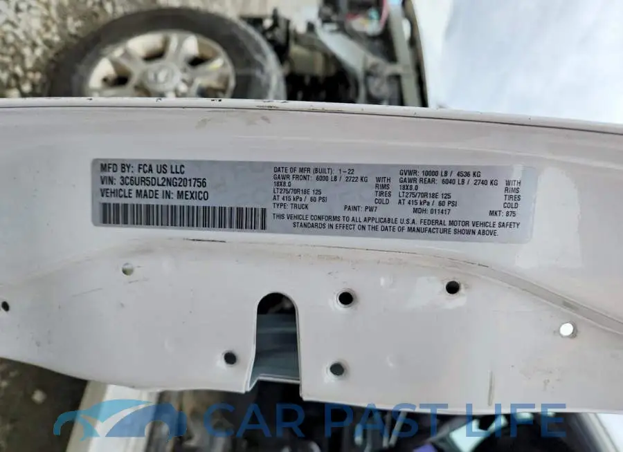 3C6UR5DL2NG201756# 13