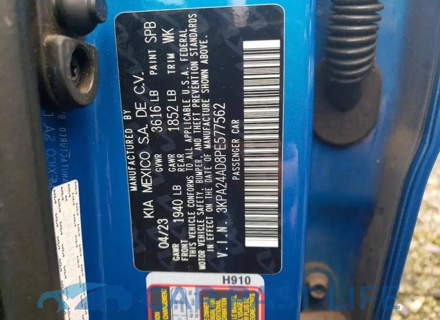 3KPA24AD8PE577562# 12