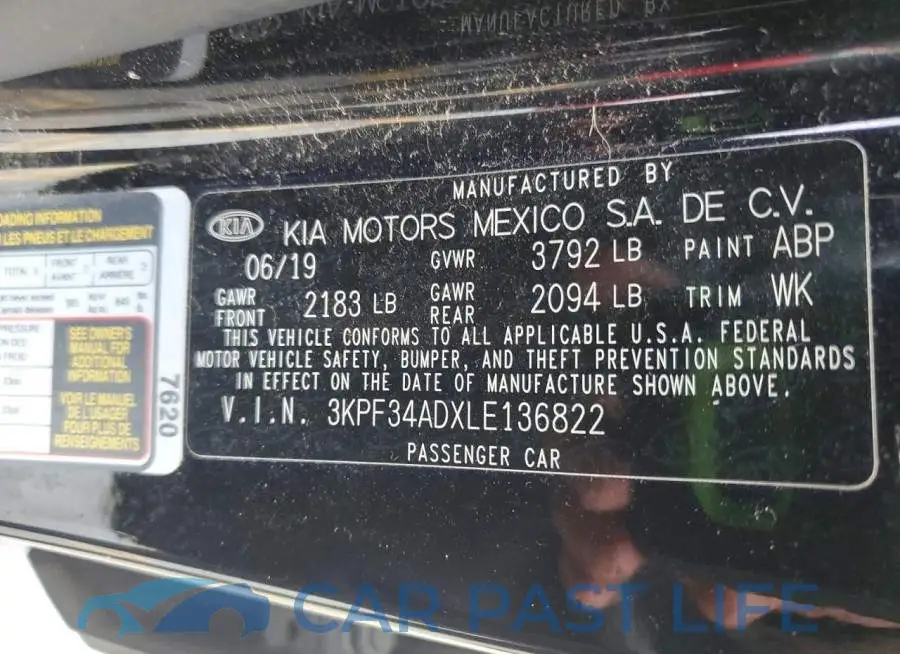 3KPF34ADXLE136822# 12