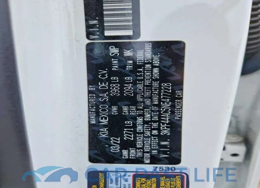 3KPF44AC5NE477228# 13
