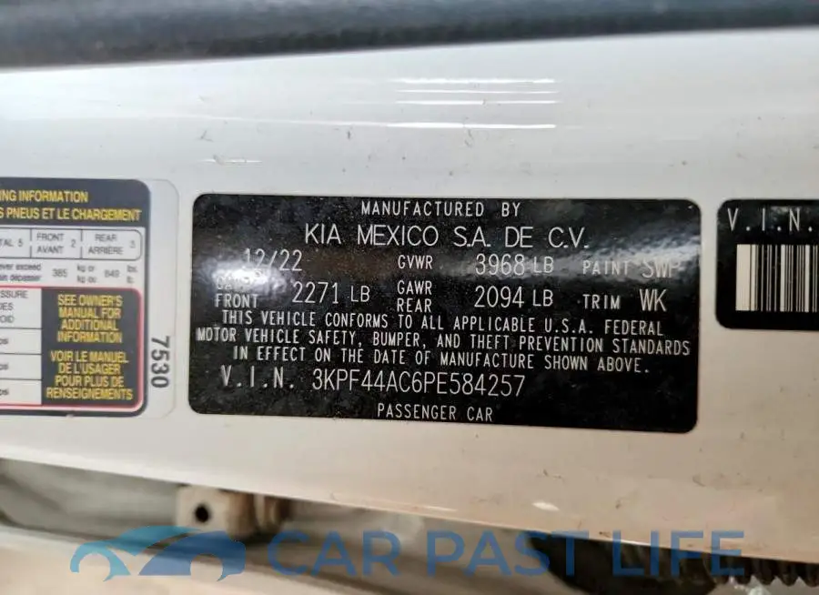 3KPF44AC6PE584257# 12