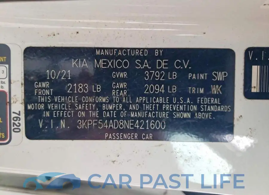 3KPF54AD8NE421600# 12