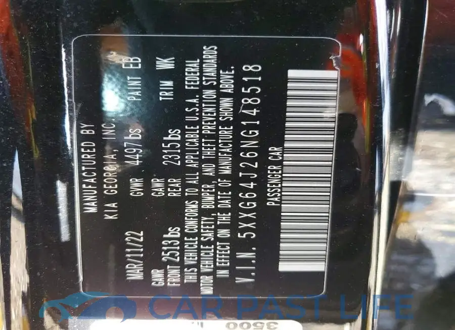 5XXG64J26NG148518# 12