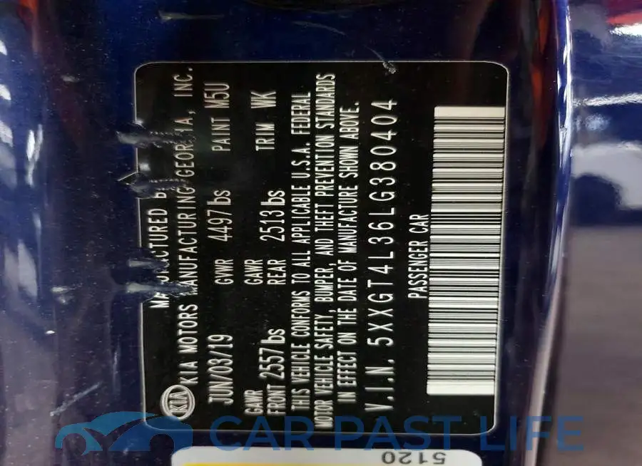 5XXGT4L36LG380404# 12