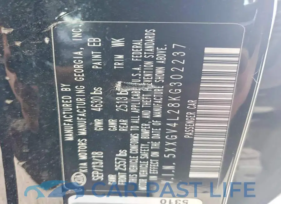 5XXGV4L28KG302237# 12