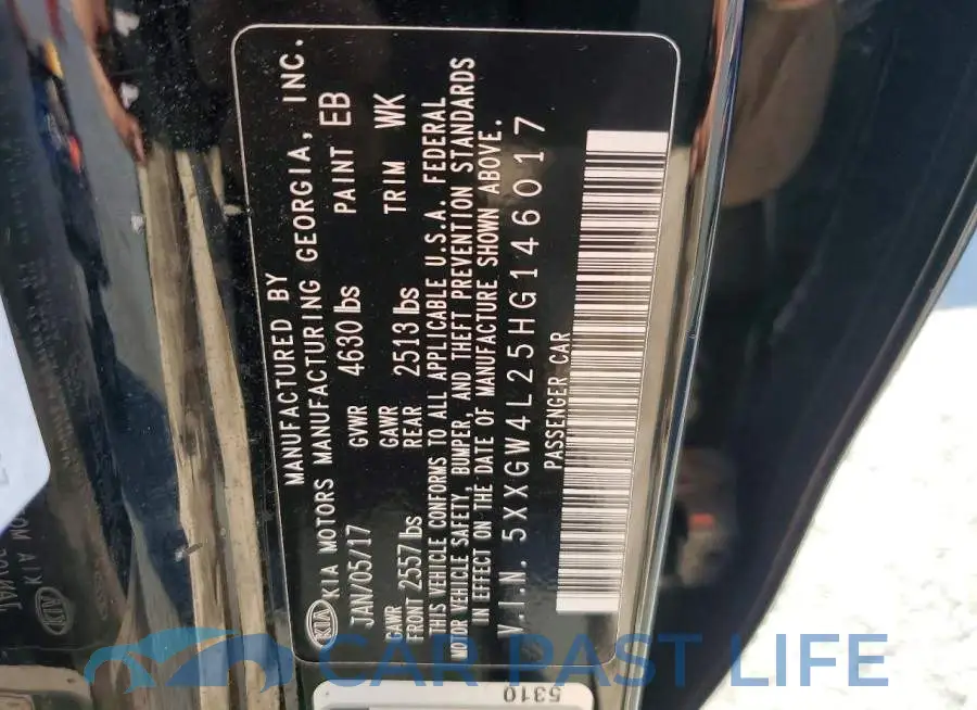 5XXGW4L25HG146017# 12
