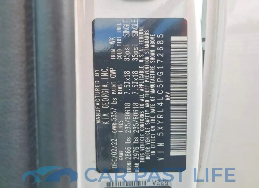 5XYRL4LC5PG172685# 13