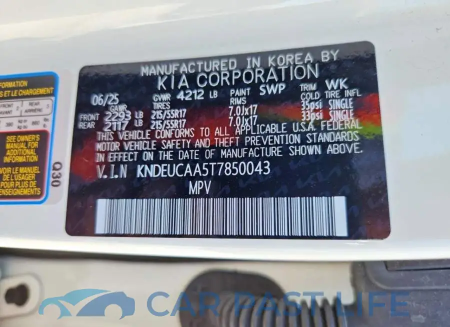 KNDEUCAA5T7850043# 13