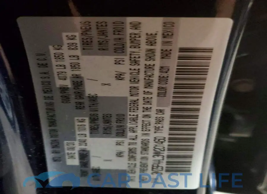 3MZBPAAL3MM201460# 12