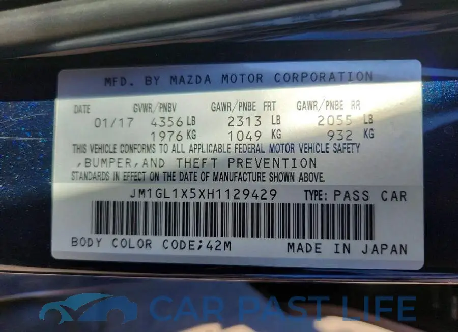 JM1GL1X5XH1129429# 12