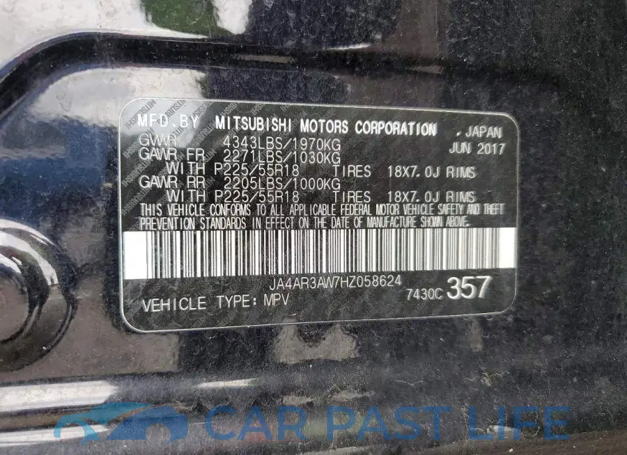 JA4AR3AW7HZ058624# 13