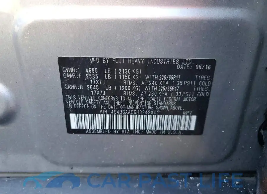 4S4BSAAC6H3242041# 12