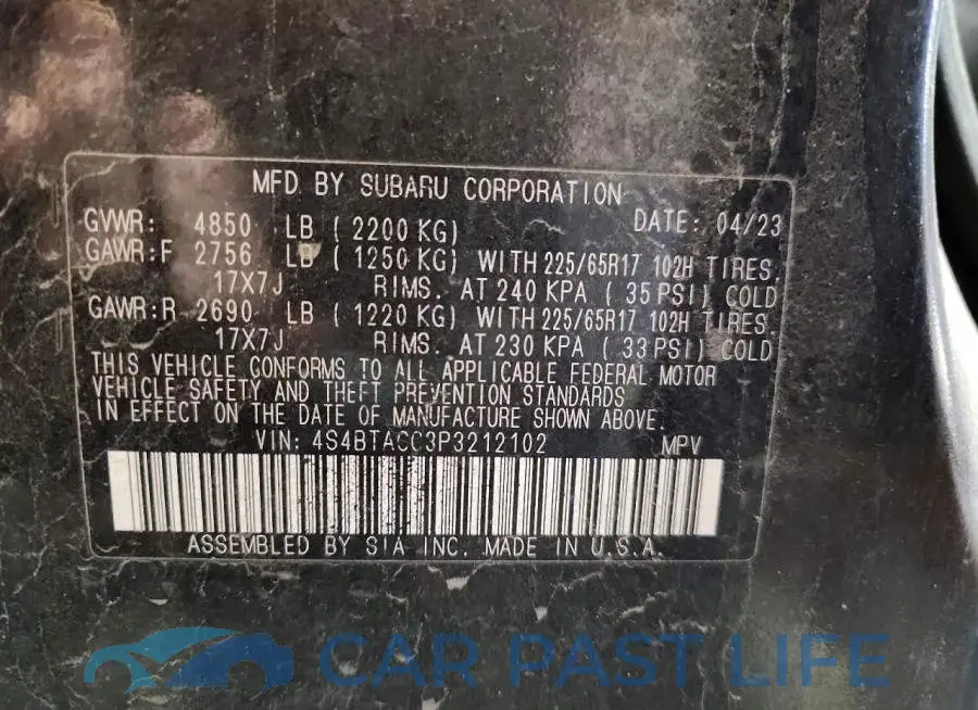 4S4BTACC3P3212102# 13