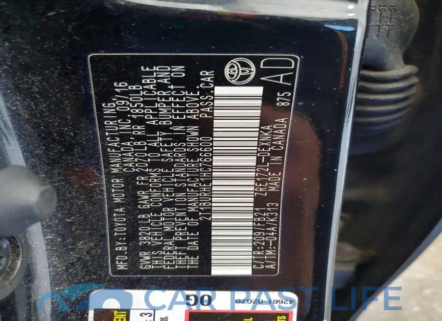 2T1BURHE1HC766600# 12