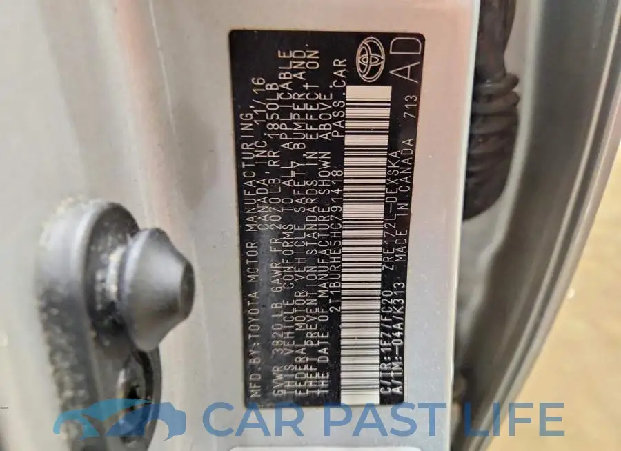 2T1BURHE5HC791418# 12