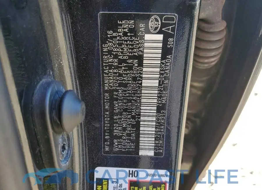 2T1BURHE6HC747220# 12
