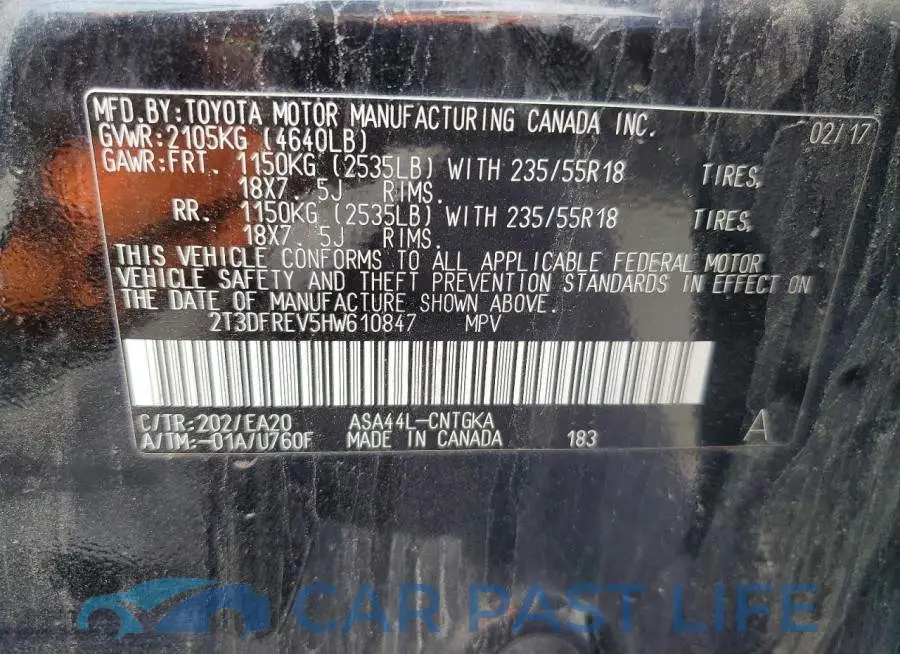 2T3DFREV5HW610847# 12