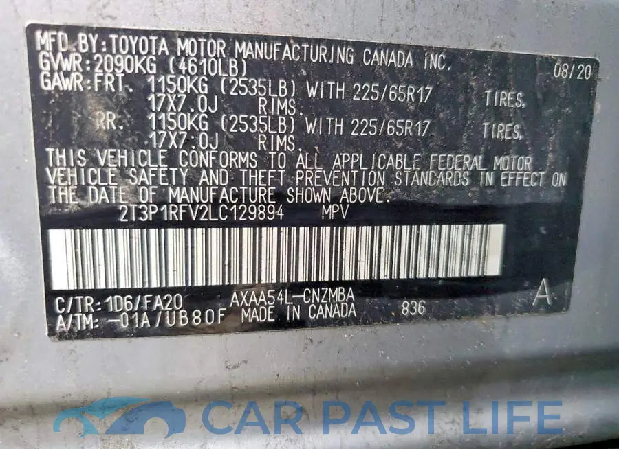 2T3P1RFV2LC129894# 13