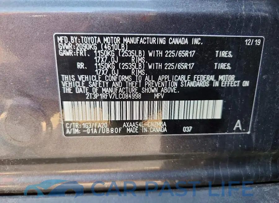 2T3P1RFV7LC084998# 12