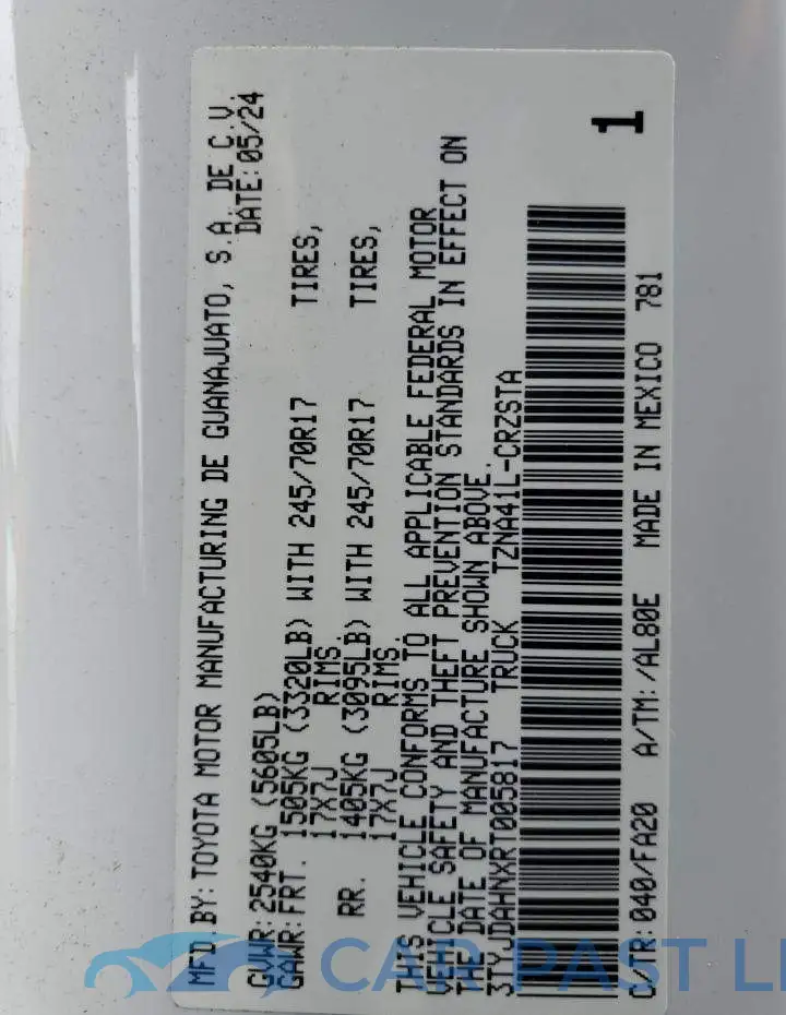 3TYJDAHNXRT005817# 12