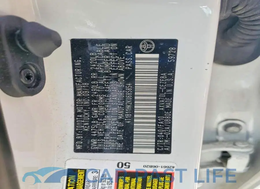 4T1B11HK2KU685854# 12