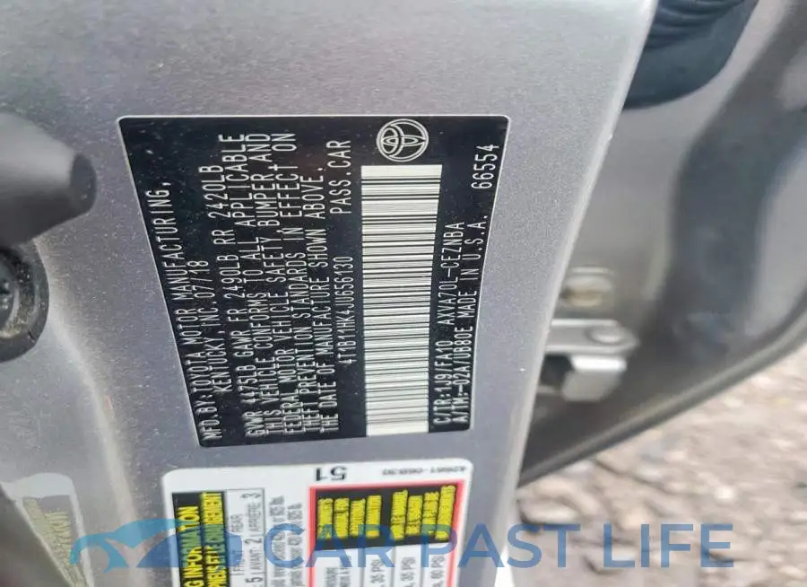 4T1B11HK4JU656130# 12