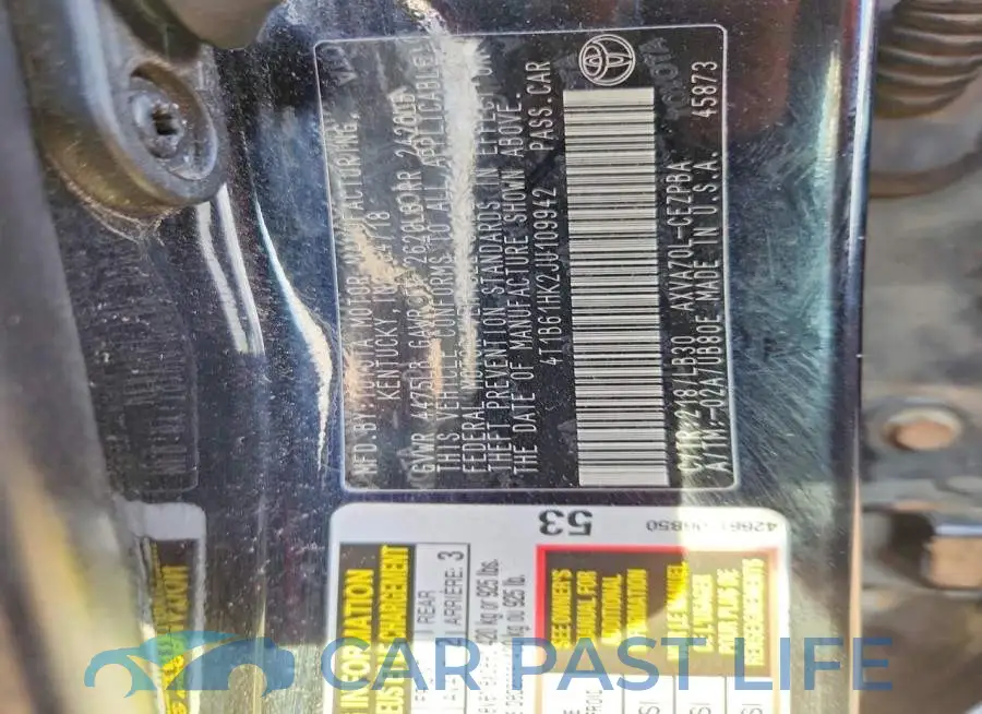 4T1B61HK2JU109942# 12