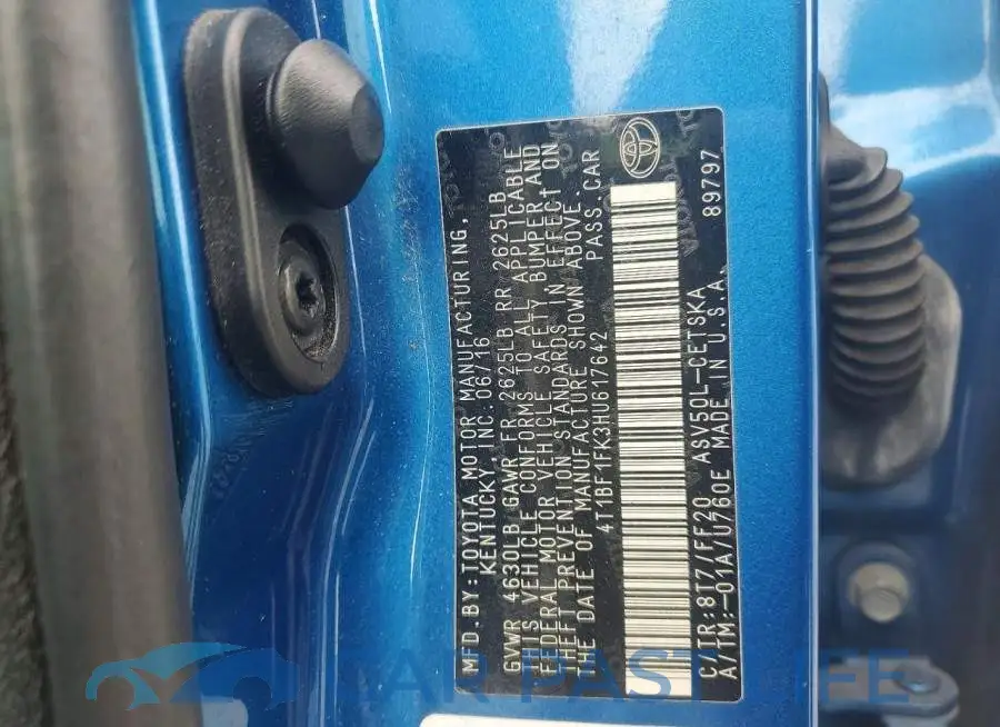 4T1BF1FK3HU617642# 12