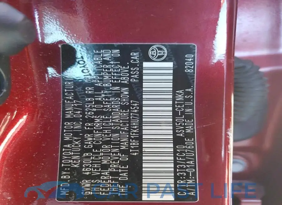 4T1BF1FK4HU774547# 12