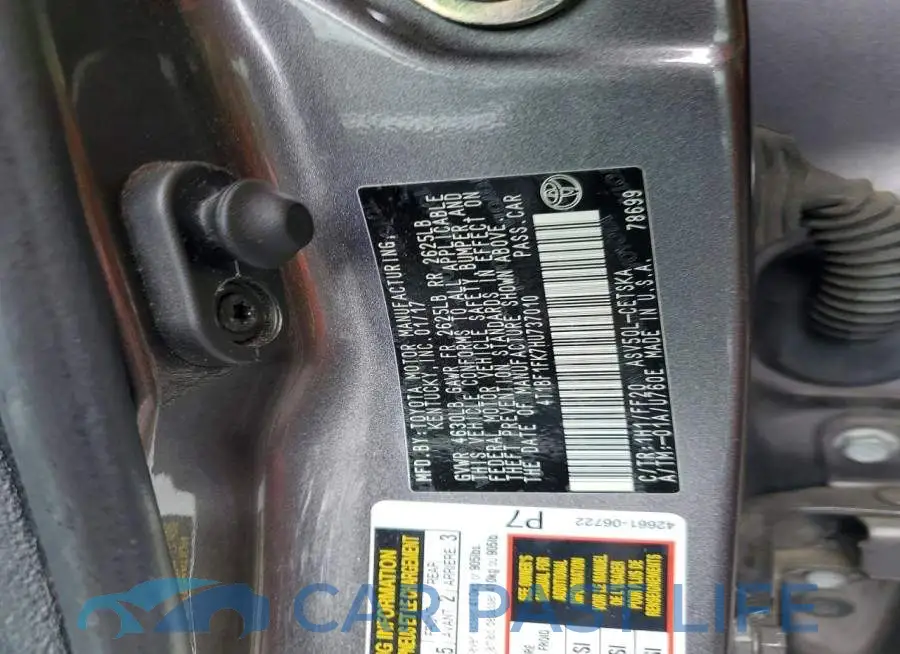 4T1BF1FK7HU737010# 12