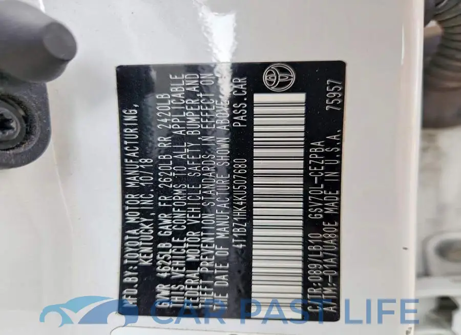 4T1BZ1HK4KU507680# 12