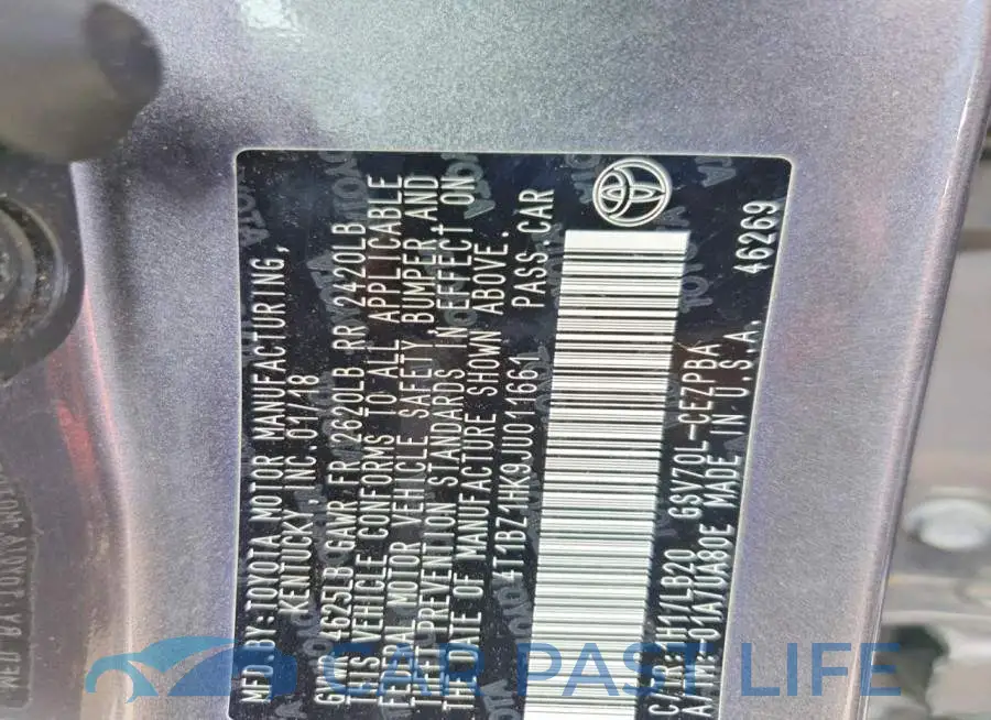4T1BZ1HK9JU011661# 12
