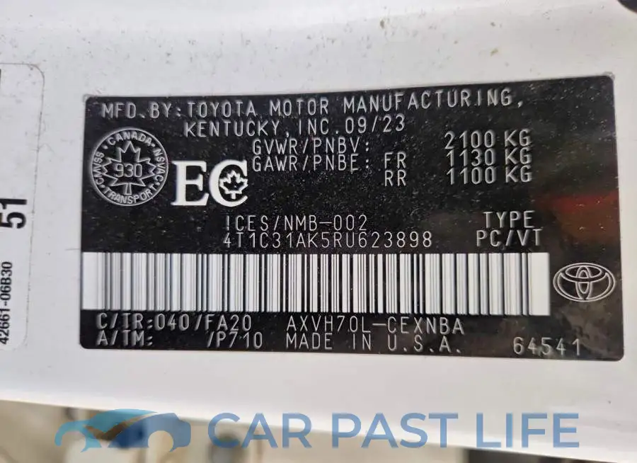 4T1C31AK5RU623898# 12