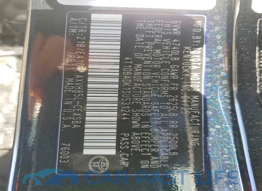 4T1DBADK1SU531244# 12