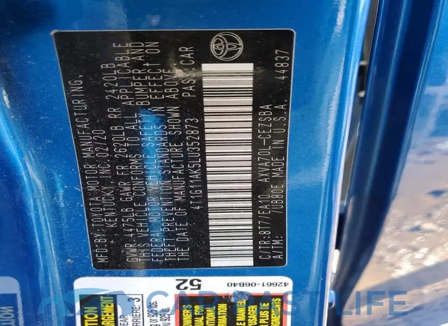 4T1G11AK5LU352873# 12
