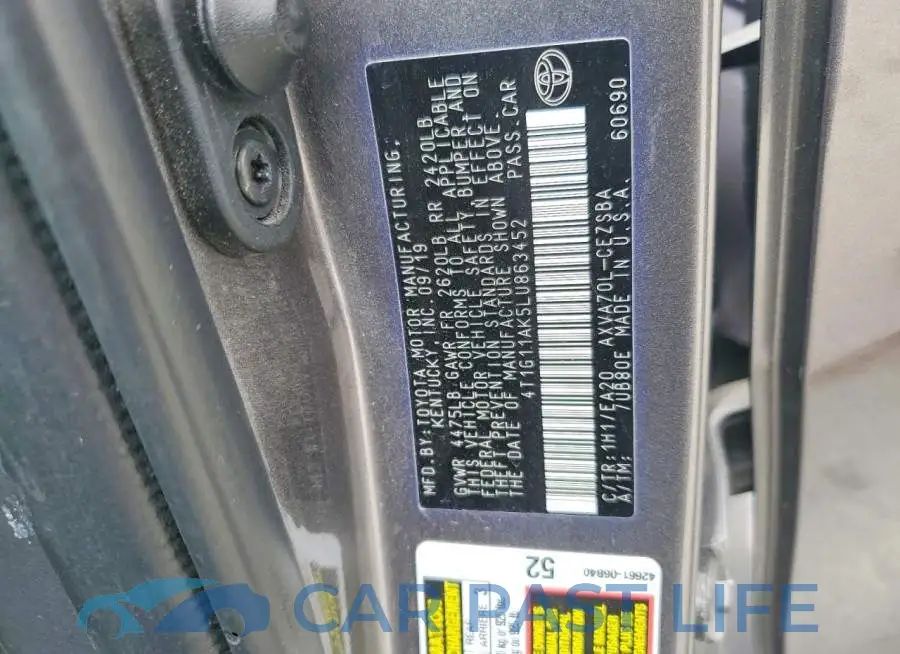 4T1G11AK5LU863452# 12