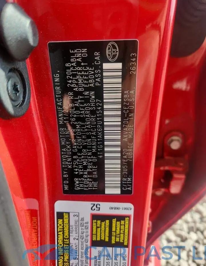 4T1G11AK6PU115427# 12