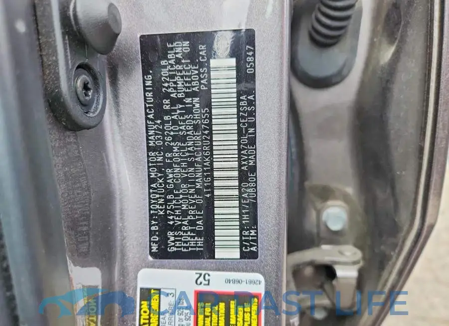 4T1G11AK6RU247655# 12