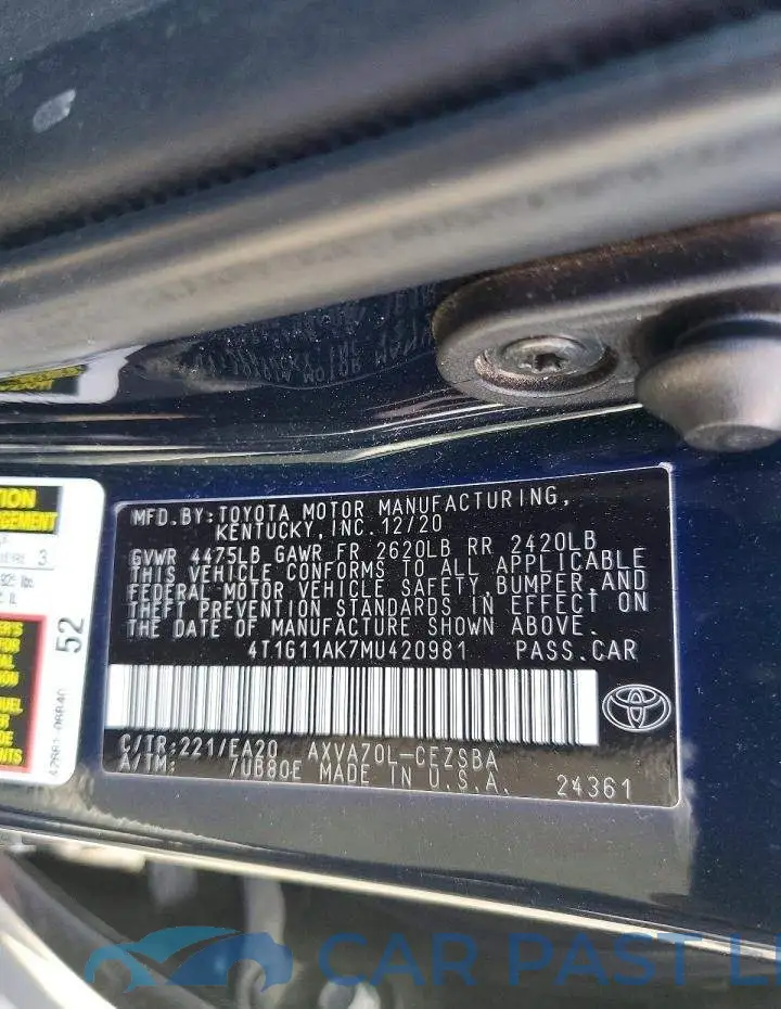 4T1G11AK7MU420981# 12