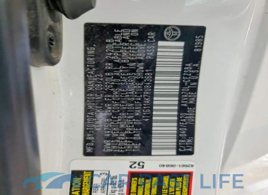 4T1G11AK7RU843681# 13