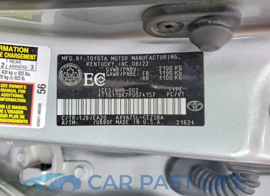 4T1G11BK7PU074157# 12