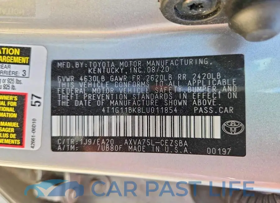 4T1G11BK8LU011854# 12