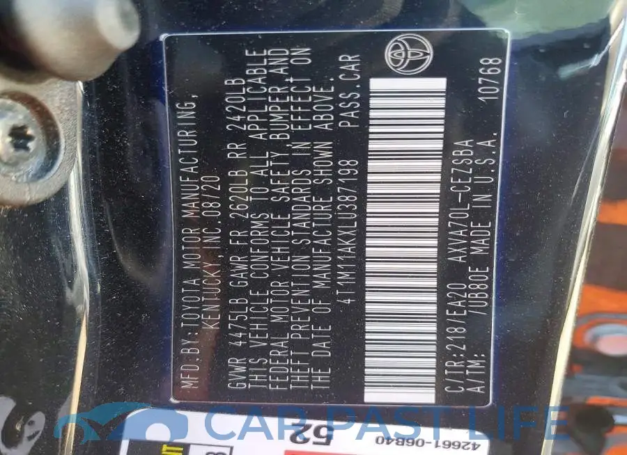 4T1M11AKXLU387198# 13