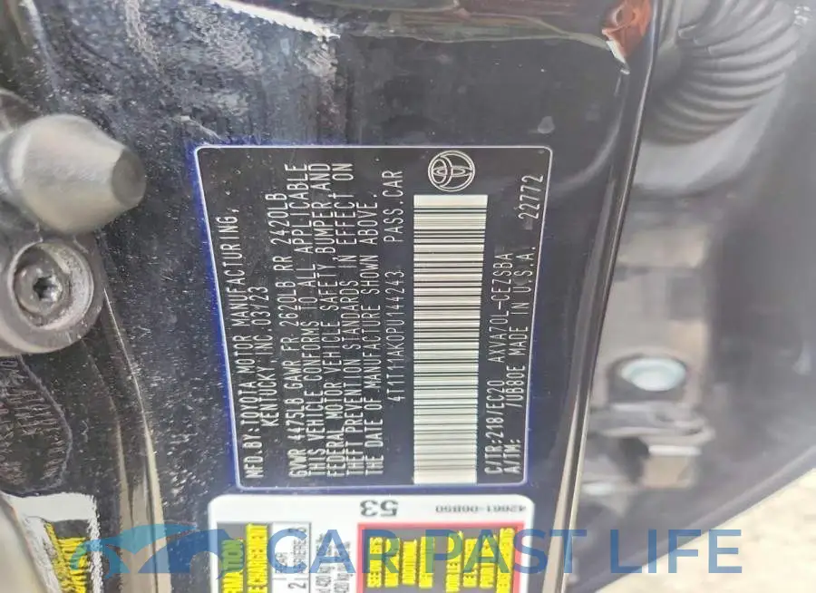 4T1T11AK0PU144243# 12