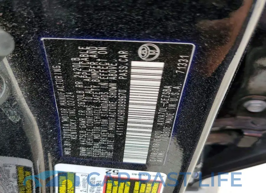 4T1T11AK9RU899670# 13