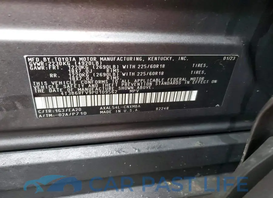 4T3B6RFV9PU109562# 13